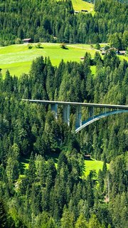 Freight train at the Brenner Railway in Austria