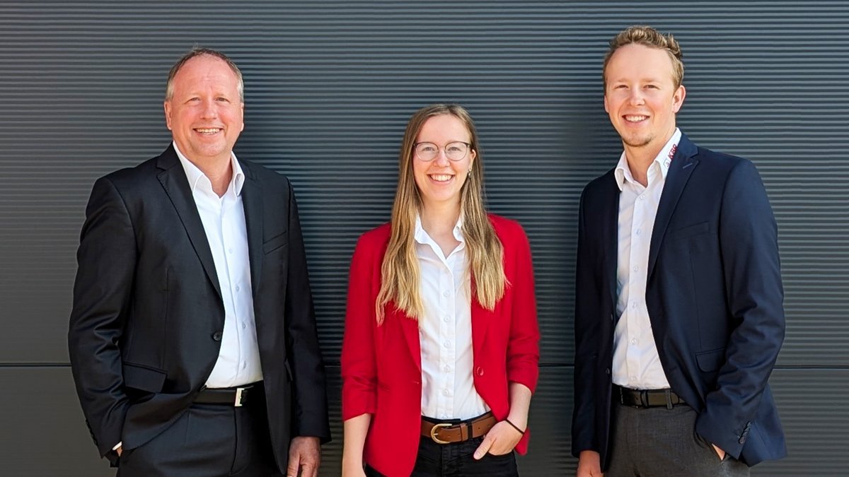 Geschäftsführung der KBR EnergyManagement GmbH in Schwabach: Andreas Tempelmeier, Jessica Schildbach und Simon Tempelmeier (von links).