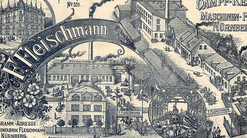 Briefkopf der Nürnberger Maschinenfabrik H. Fleischmann, 1891.