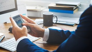 Businessman Working Reading Information Concept