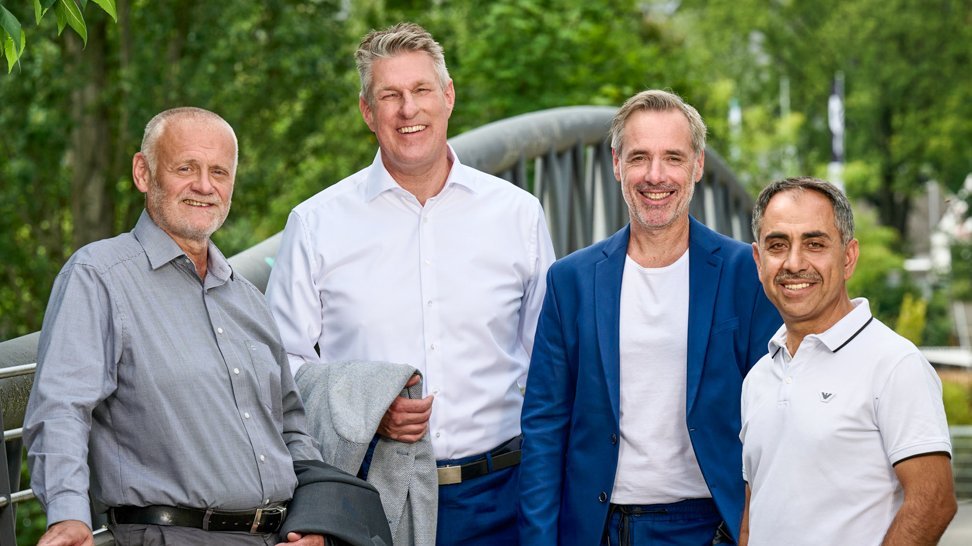 Die Geschäftsführer der Dorfner-Gruppe in Nürnberg: Harald Griebel, Peter Engelbrecht, Holger Lösch und Sinan Akdeniz (v. l.).