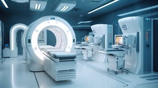 High-tech modern CT scan room in the modern hospital